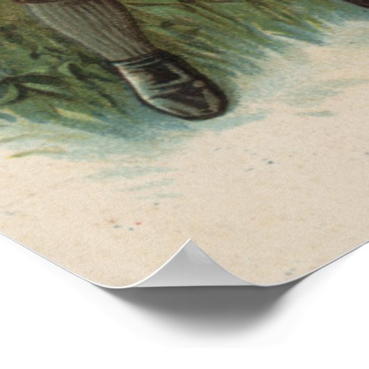 Junge mit Ostereiskörbe, die Ei halten Poster (Ecke)