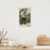 Junge mit Ostereiskörbe, die Ei halten Poster (Küche)