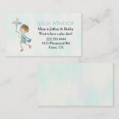 Junge mit Pinwheel Mommy Play Date Card Telefonnummerkarte (Vorne/Hinten)