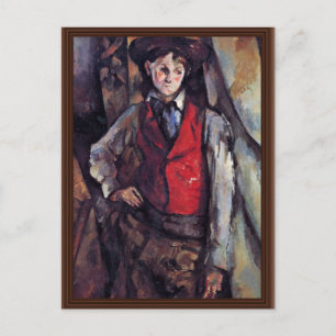 Junge mit roter Weste, von Paul Cézanne Postkarte