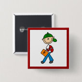 Junge mit Rucksack Button (Vorne & Hinten)