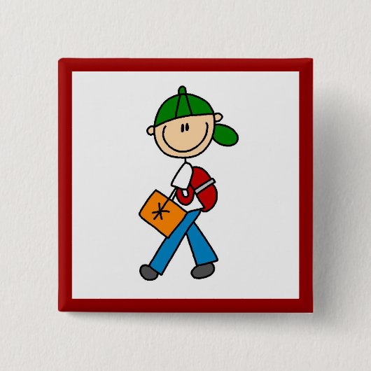 Junge mit Rucksack Button (Vorderseite)