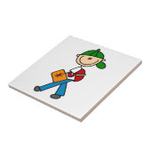 Junge mit Rucksack Fliese (Seite)