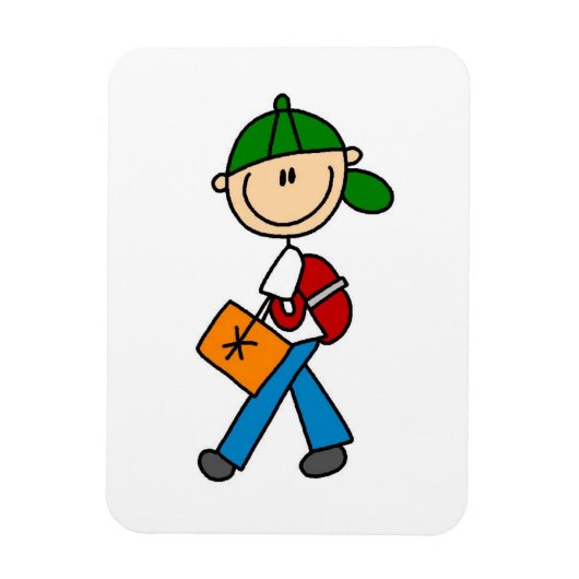 Junge mit Rucksack Magnet (Vertikal)
