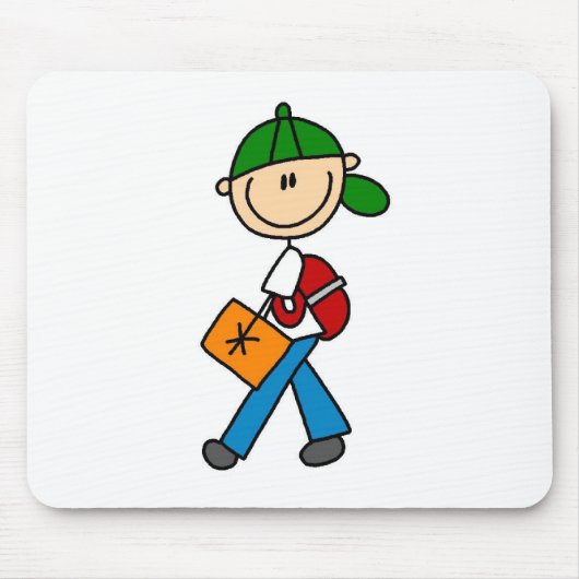 Junge mit Rucksack Mousepad (Vorne)