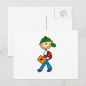 Junge mit Rucksack Postkarte (Vorne/Hinten)