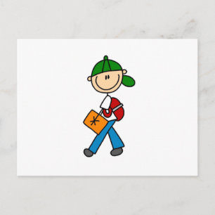 Junge mit Rucksack Postkarte
