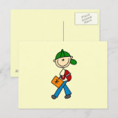 Junge mit Rucksack Postkarte (Vorne/Hinten)
