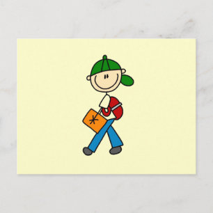 Junge mit Rucksack Postkarte