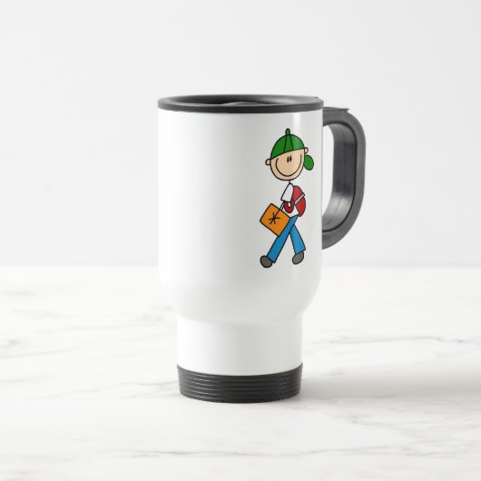 Junge mit Rucksack Reisebecher (VorderseiteRechts)