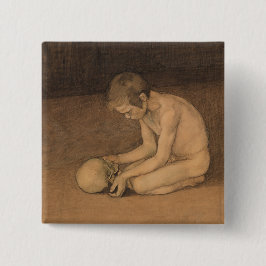 Junge mit Schädel (von Magnus Enckell) Button
