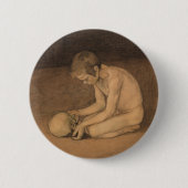 Junge mit Schädel (von Magnus Enckell) Button (Vorderseite)