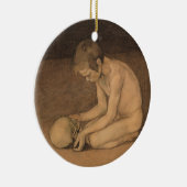 Junge mit Schädel (von Magnus Enckell) Keramik Ornament (Rechts)