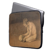 Junge mit Schädel (von Magnus Enckell) Laptopschutzhülle (Vorderseite Links)