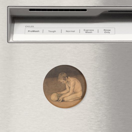 Junge mit Schädel (von Magnus Enckell) Magnet (In Situ (Geschirrspüler))
