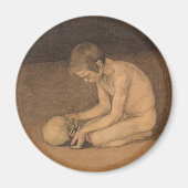 Junge mit Schädel (von Magnus Enckell) Magnet (Vorne)