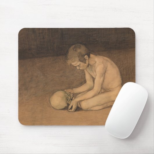 Junge mit Schädel (von Magnus Enckell) Mousepad (Mit Mouse)
