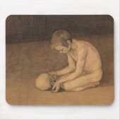 Junge mit Schädel (von Magnus Enckell) Mousepad (Vorne)