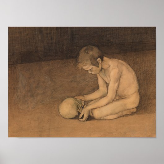 Junge mit Schädel (von Magnus Enckell) Poster (Vorne)