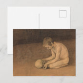 Junge mit Schädel (von Magnus Enckell) Postkarte (Vorne/Hinten)