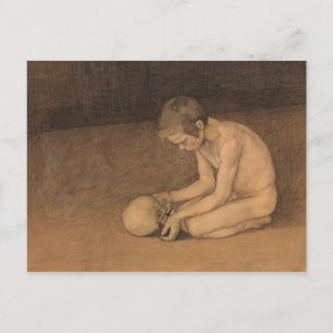 Junge mit Schädel (von Magnus Enckell) Postkarte