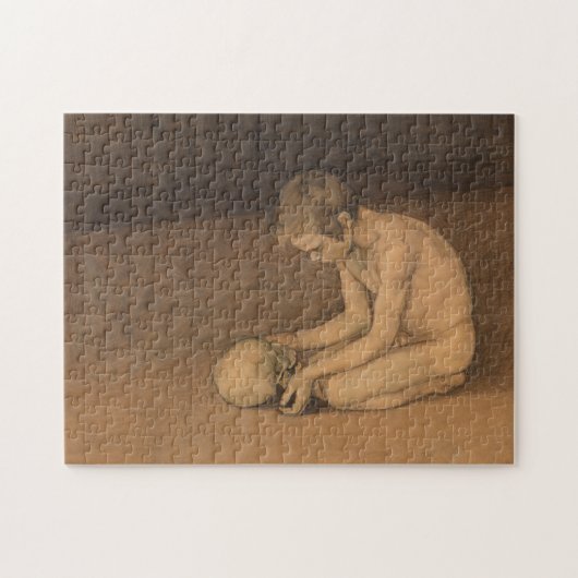 Junge mit Schädel (von Magnus Enckell) Puzzle (Horizontal)