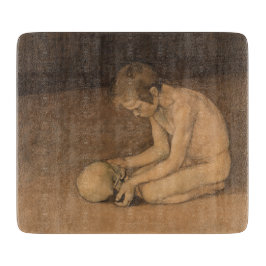Junge mit Schädel (von Magnus Enckell) Schneidebrett