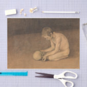 Junge mit Schädel (von Magnus Enckell) Seidenpapier (Handwerk)