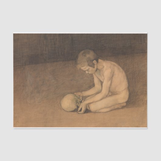 Junge mit Schädel (von Magnus Enckell) Seidenpapier (Vorderseite)