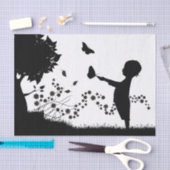 Junge mit Schmetterlingen Decoupage Seidenpapier (Handwerk)