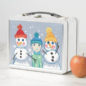 Junge mit Schneemann Metall Lunch Box (Beispiel)