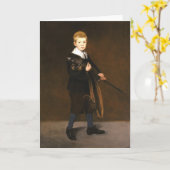 Junge mit Schwert (von Edouard Manet) Karte (Gelbe Blume)