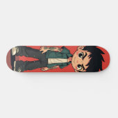Junge mit Tattoos wie Cartoon Skateboard (Horizontal)