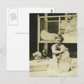 Junge mit Teddybär Postkarte (Vorne/Hinten)