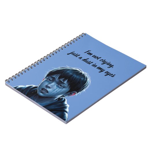 Junge mit Tränenheft Notizblock (Linke Seite)