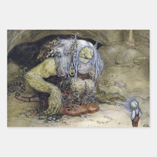 „Junge mit Troll“ von John Bauer Geschenkpapier Set