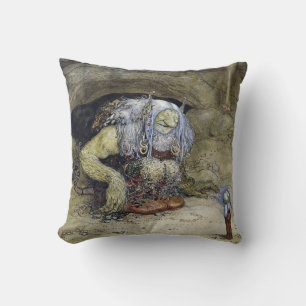 „Junge mit Troll“ von John Bauer Kissen