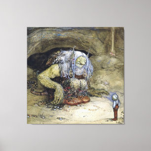 „Junge mit Troll“ von John Bauer Leinwanddruck