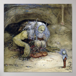 „Junge mit Troll“ von John Bauer Poster