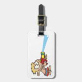 Junge mit Wasserwaffe Sommerspass Gepäckanhänger (Vorderseite vertikal)