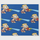 Junge mit Wasserwaffe Sommerspass Geschenkpapier (Flach)