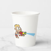 Junge mit Wasserwaffe Sommerspass Pappbecher (Vorderseite)