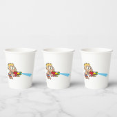 Junge mit Wasserwaffe Sommerspass Pappbecher