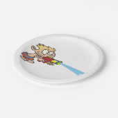 Junge mit Wasserwaffe Sommerspass Pappteller (Schrägansicht)