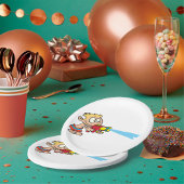 Junge mit Wasserwaffe Sommerspass Pappteller