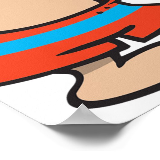 Junge mit Wasserwaffe Sommerspass Poster (Ecke)