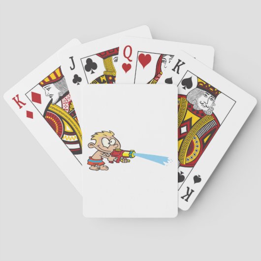 Junge mit Wasserwaffe Sommerspass Spielkarten (Rückseite)