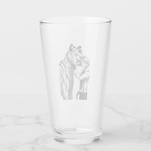 Junge mit weißem Tiger Glas (Rückseite)