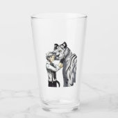 Junge mit weißem Tiger Glas (Vorderseite)
