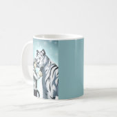 Junge mit weißem Tiger Kaffeetasse (Vorderseite Links)